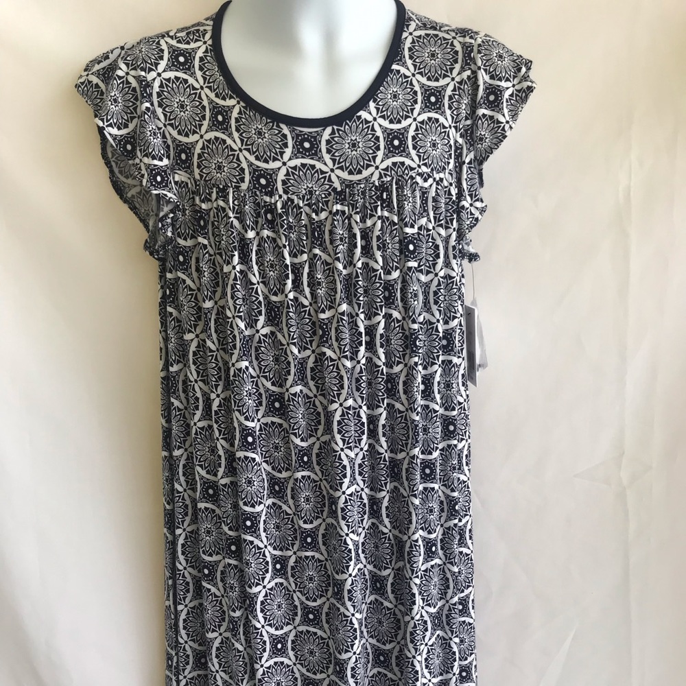 Crown & Ivy Girls Dress XL 12-14 Navy White New